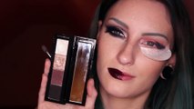Dark double winged eyeliner smokey eye makeup look _ gothic arabic glitter make-up tutorial (1080p 60fps)