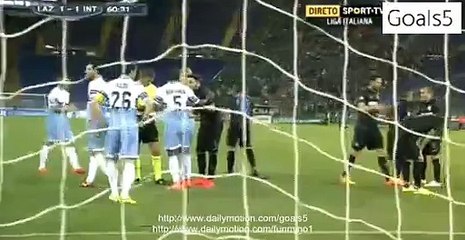 Mauro Icardi Penalty MISS Lazio 1 - 1 Inter Serie A 10-5-2015