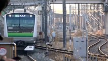 東海道型放送とE233系横クラH005編成の到着・発車 長津田にて