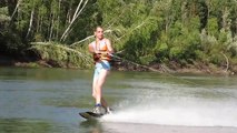 Wakeboarding fun, Russia, Ob river
