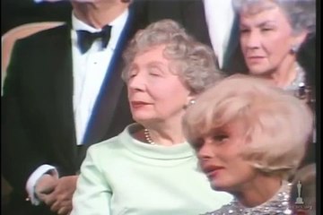 Katharine Hepburn winning Best Actress for "Guess Who's Coming to Dinner"