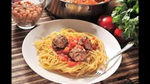 Espagueti con albóndigas - Recetas de cocina italiana - Spaghetti and meatballs