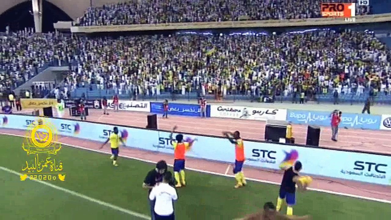 لقطه ختام  ( احتفالات لاعبي النصر بالبطوله الدوري  )  الاستديو التحليلي