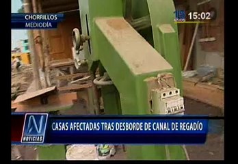 Chorrillos: desborde de canal de regadío inundó varias casas