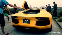 EPIC Lamborghini Aventador vs Ferrari 458 Italia Launch, HUGE Revs, Flybys and RIDE with DoctaM3!