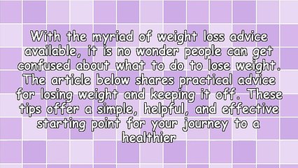 Losing Weight Can Be Easy To Do