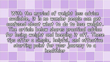 Losing Weight Can Be Easy To Do