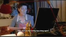 Parents try to use computer Funny clip english sub. romanian language