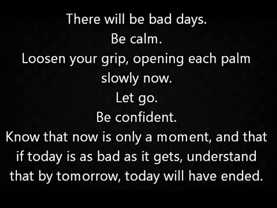 Instructions For A Bad Day - Shane Koyczan Poem - Lyrics On Screen