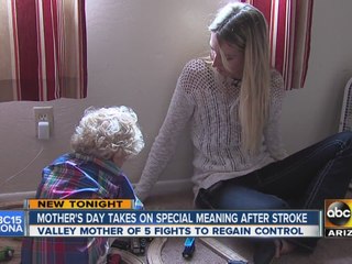 Mother of 5 fights to regain control after suffering stroke three years ago