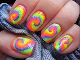 Rainbow tie dye nails - tutorial - Basevehei