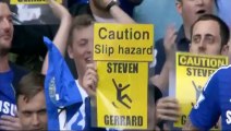 Chelsea Fans MOCKING Steven Gerrard Caution Slip Chelsea vs Liverpool 1-1 HD