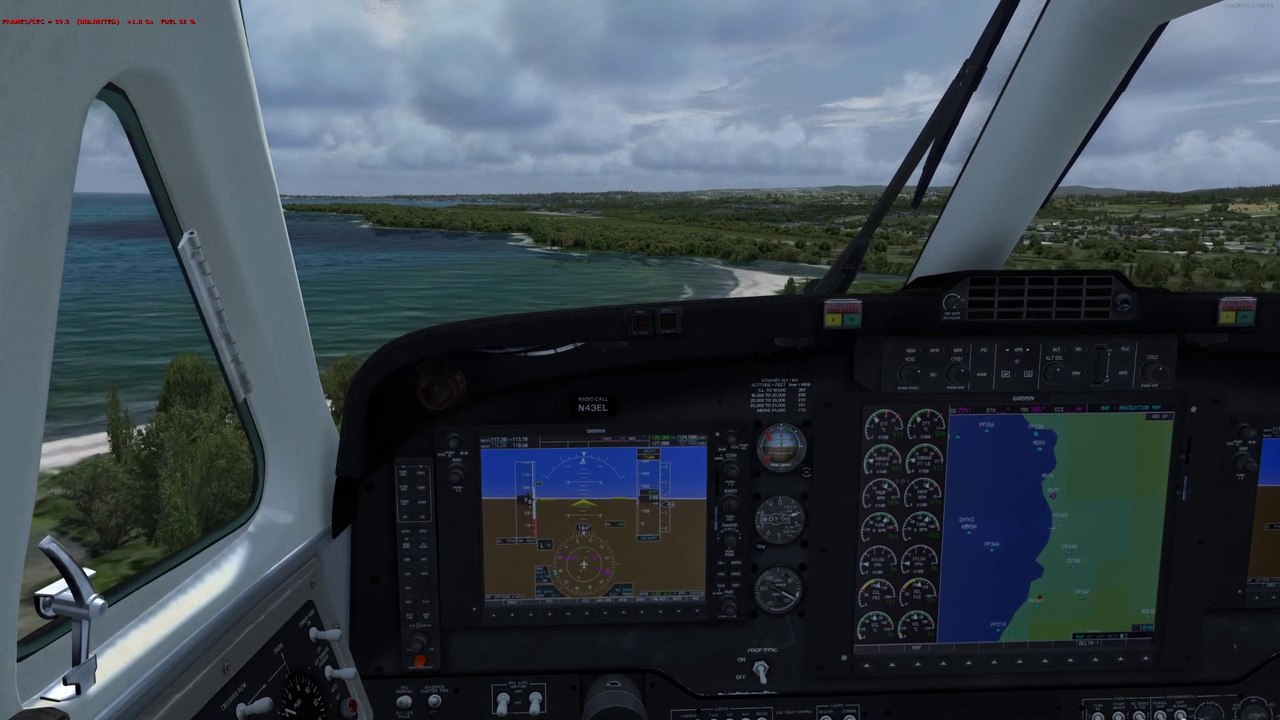 P3Dv2 B200 Tropical Beach Flyover