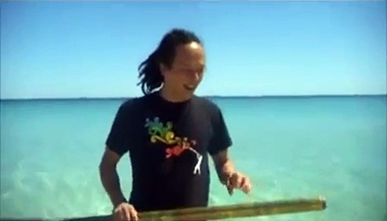 Didgeridoo breath strength training at the beach 1 of 2