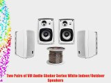 4) VM Audio SR-WOD4 White Waterproof Indoor/Outdoor Patio Speakers Set   Wiring
