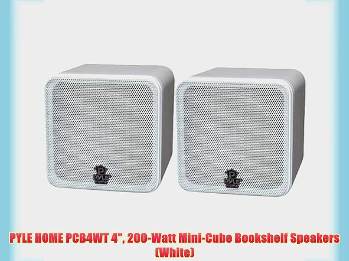Pyle Home Pcb4wt 4 200 Watt Mini Cube Bookshelf Speakers White