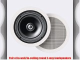 Definitive Technology UIW64/A Round In-Ceiling Speakers (Pair White)