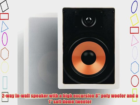 Micca M-8S 8-Inch 2-Way In-Wall Speaker with Pivoting 1-Inch Silk Dome Tweeter White