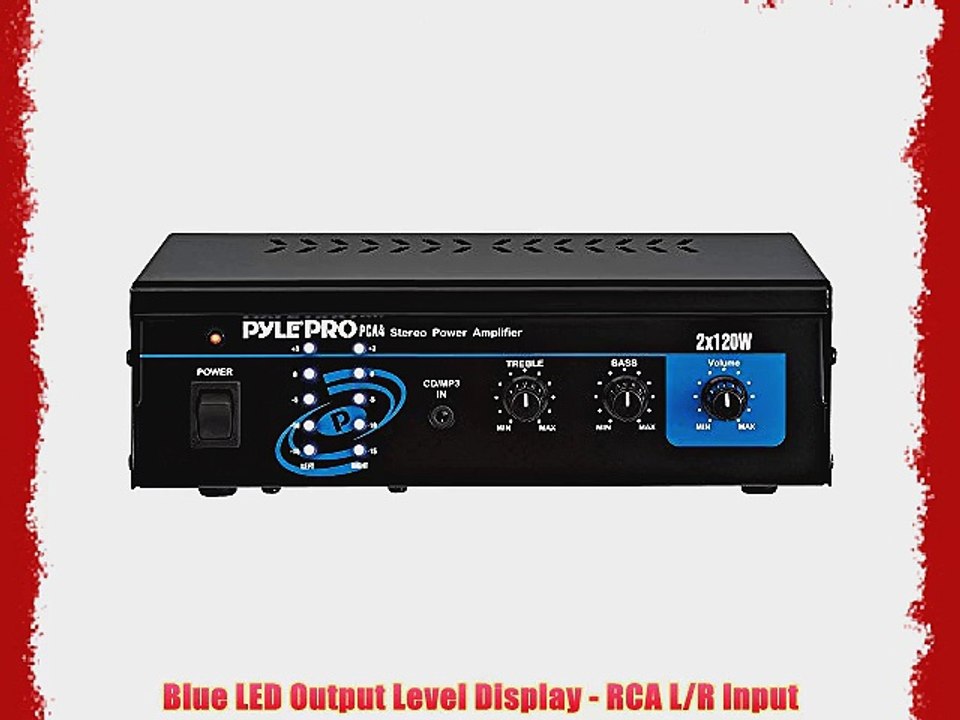 Pyle Home PCA4 Mini 2x120 Watt Stereo Power Amplifier