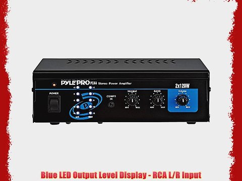Pyle Home PCA4 Mini 2x120 Watt Stereo Power Amplifier