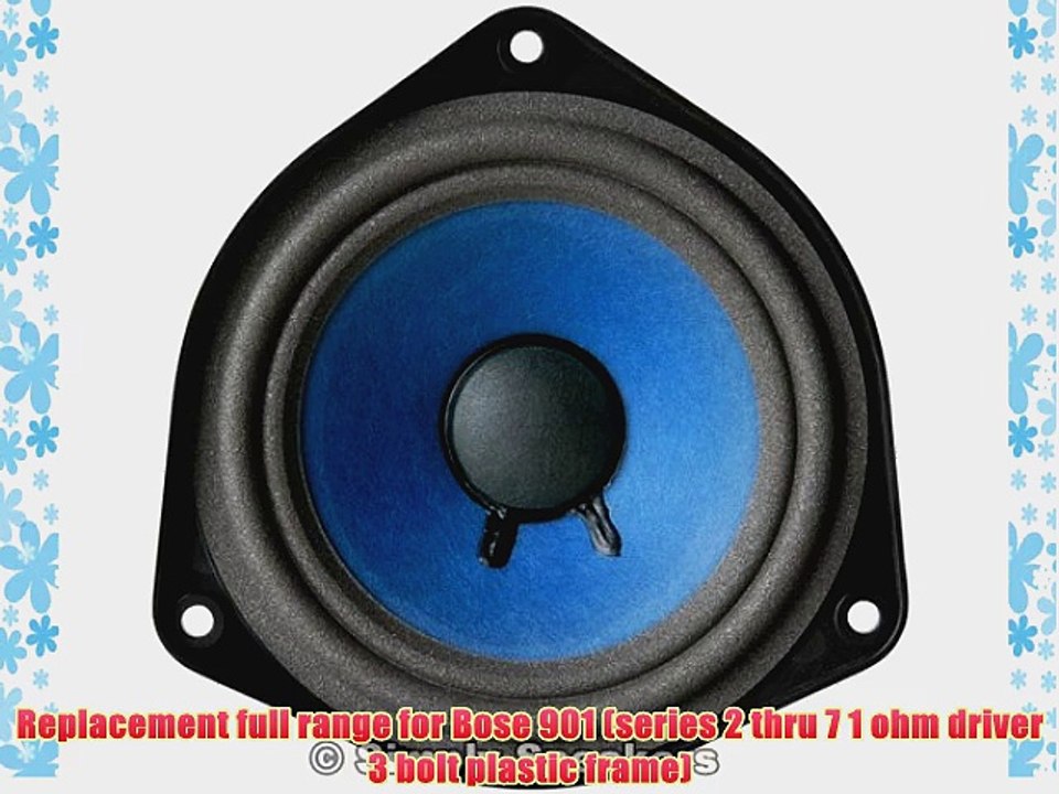 4-1/2 Bose 901 Bose 802 Style Replacement Speaker Full Range Paper Cone Foam Edge 1 Ohm F-901