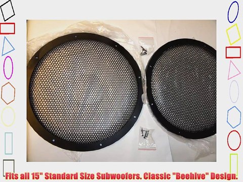 Pair 15 Inch Classic Beehive High Excursion Subwoofer Speaker Grills