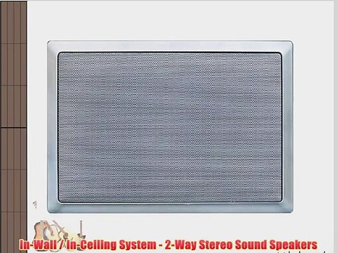 PyleHome PDIW65SL In-Wall / In-Ceiling 6.5-Inch Stereo Speakers 2-Way Flush Mount Silver (Pair)
