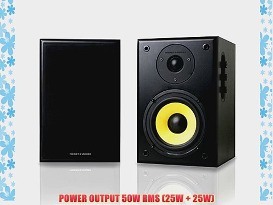 Thonet and Vander - KURBIS BLUETOOTH - 2.0 Wooden Bookshelf Bluetooth Speakers (black pair)