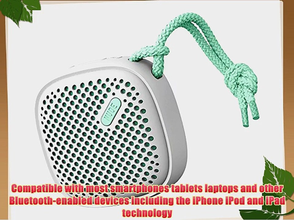 NudeAudio Move S Universal Wireless Bluetooth Speaker - Grey/Mint