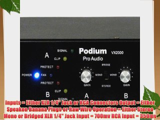 Podium Pro VX2000 DJ PA Band or Karaoke 2000 Watt Pro Audio Amplifier