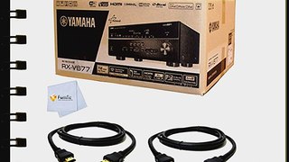 Yamaha RX-V677 AV Receiver   2 6ft HDMI Cables   Microfiber Cleaning Cloth