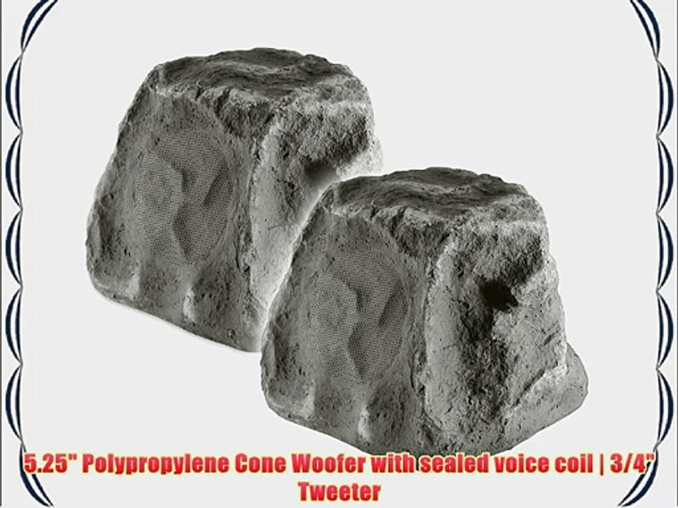 OSD Audio RX550 5.25-inch 2-Way Outdoor 100-Watt Rock Speaker Pair Slate Grey