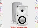 OSD Audio AP490 White 4-inch  Indoor or Outdoor 100-Watt Patio Speaker Pair