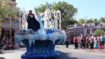 Frozen pre parade debut with Anna, Elsa, Olaf at Disneyland