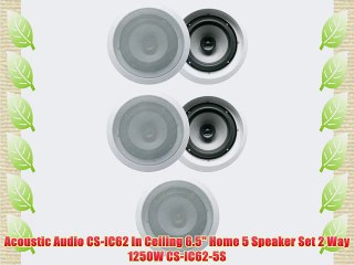 Acoustic Audio CS-IC62 In Ceiling 6.5 Home 5 Speaker Set 2 Way 1250W CS-IC62-5S