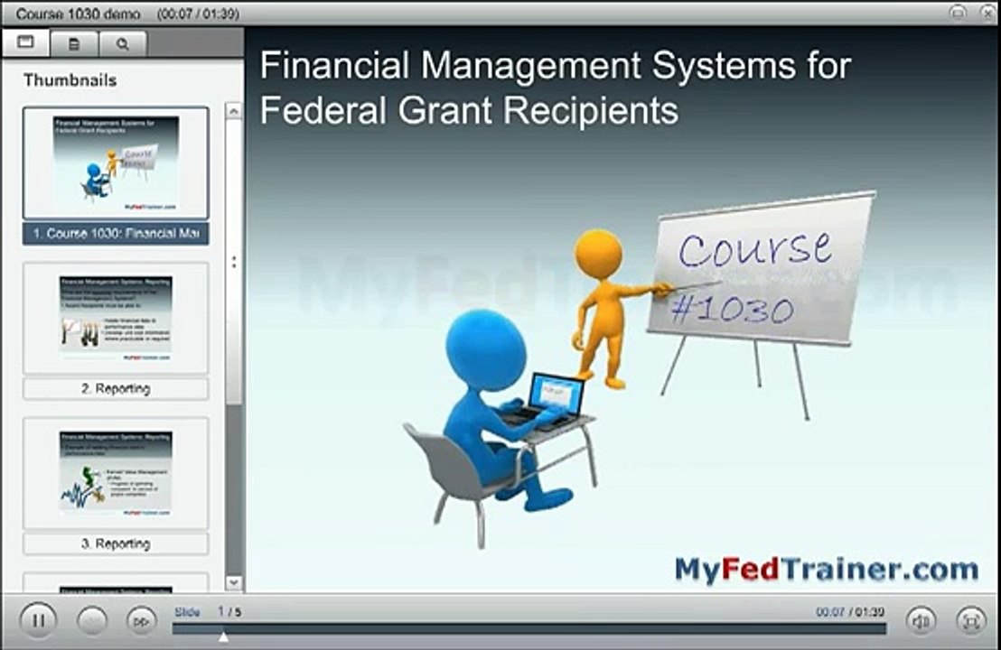 Preview Grant Training Course 1030: Financial Management Systems for Non-profit Organizations
