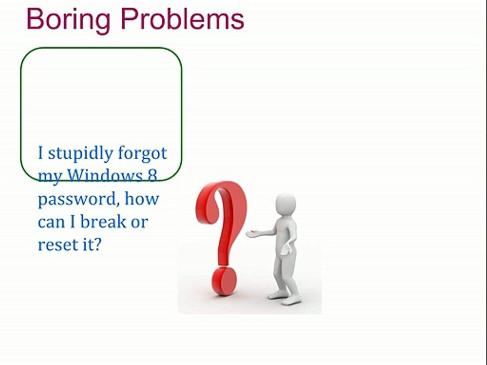 How to Break Windows 8 Admin Password if Forgot or Lost
