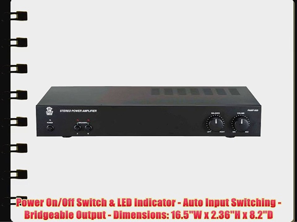 Pyle Home PAMP1000 160 Watt 2 Channel Home Stereo Power Amplifier