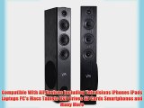 VM Audio EXAT31 Black Floorstanding Powered Bluetooth Tower Home Speakers Pair