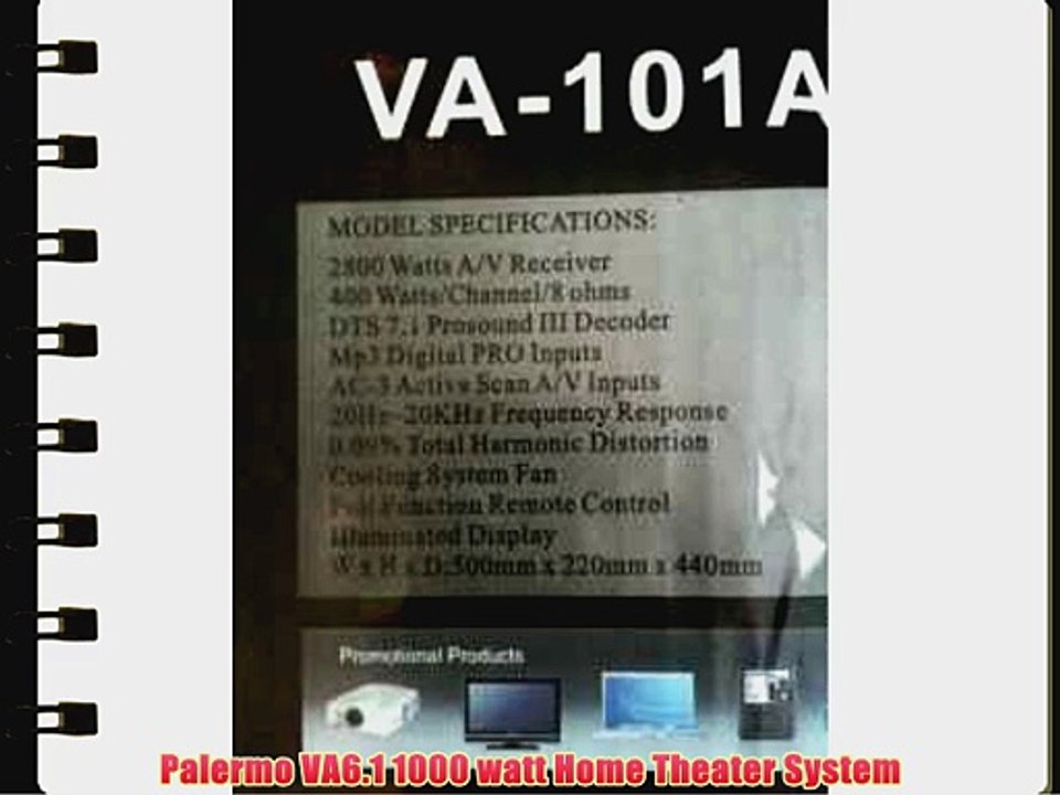 Palermo VA6.1 1000 watt Home Theater System