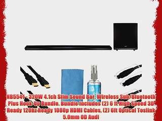 NB5541 - 320W 4.1ch Slim Sound Bar Wireless Sub/Bluetooth Plus Hook-Up Bundle. Bundle Includes