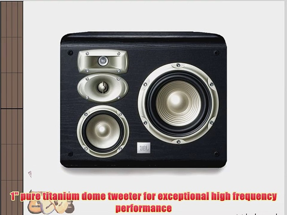 JBL L820 4-Way High Performance 6-inch Wall-Mountable Bookshelf Loudspeaker - Black (Pair)