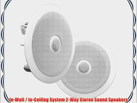Pyle PDIC60 In-Wall / In-Ceiling Dual 6.5-Inch Speaker System Directable Tweeter 2-Way Flush