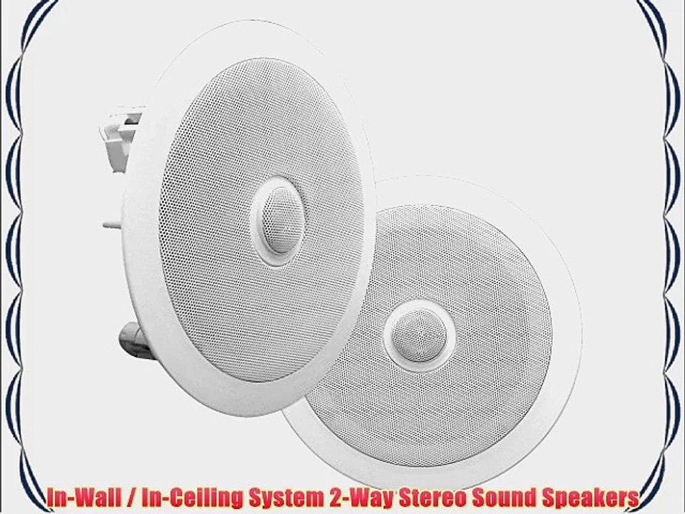 Pyle PDIC60 In-Wall / In-Ceiling Dual 6.5-Inch Speaker System Directable Tweeter 2-Way Flush