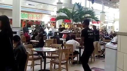 Mall Cop tries to interrupt Party Rock Shuffle Flash Mob!!! Too Funny