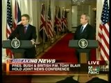 President Bush Press Conference On Iraq With PM Tony Blair