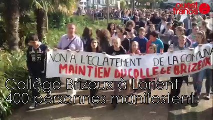 Manifestation devant le collège Brizeux à Lorient