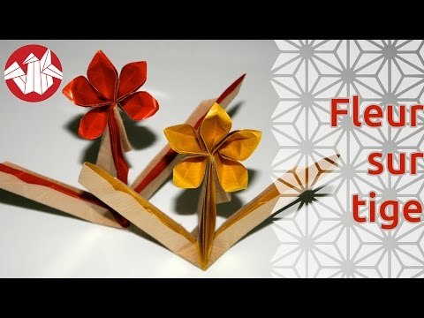 Origami - Fleur sur tige - Flower on stem [Senbazuru]
