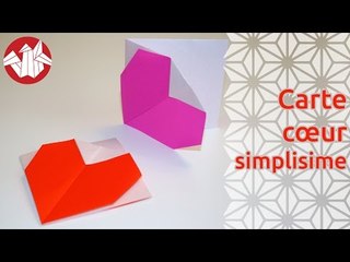 Origami - Carte coeur simplissime - Heart Card [Senbazuru]
