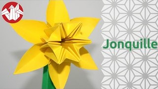 Origami - Jonquille sur tige - Daffodil on Stem [Senbazuru]